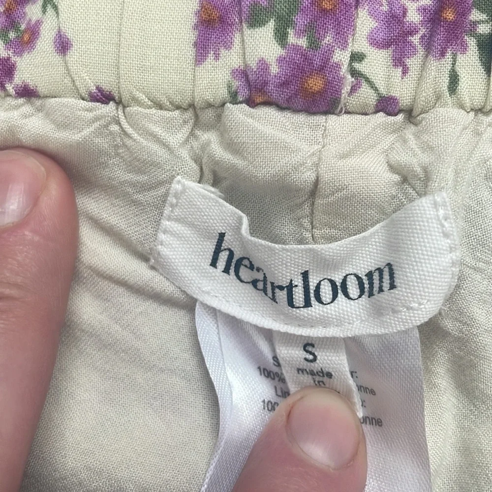 Heartloom | Purple Micro Floral Lined Drawstring Lounge Shorts Small - Picture 7 of 8